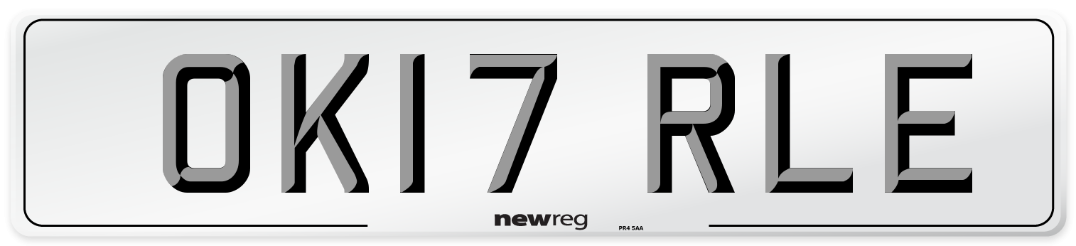 OK17 RLE Number Plate from New Reg